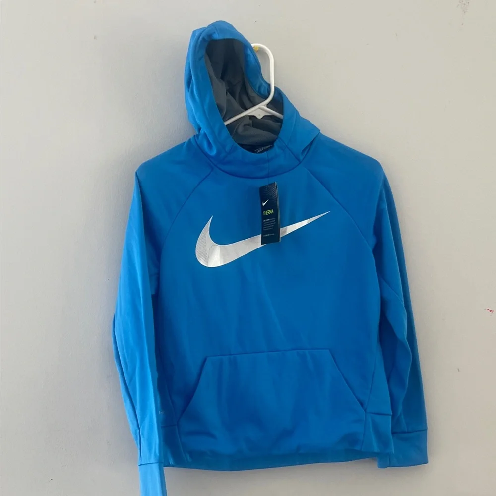 Nike‎ Kids Bright Blue Hoodie with Silver Logo. CAJA. # 3
